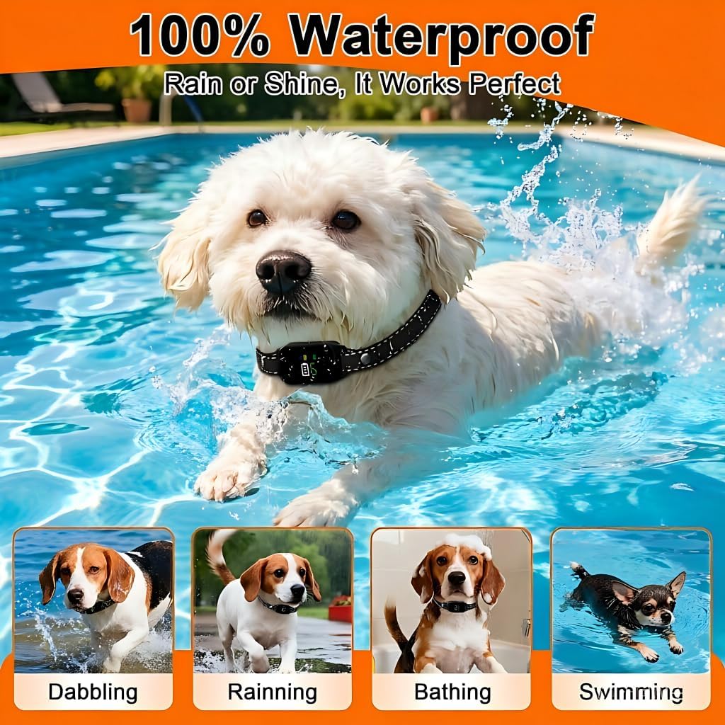 Bark Collar, Dog Bark Collar, Training Bark Collar | 5-60LBS Small & Medium Dogs, IP67 Waterproof, Rechargeable Anti Barking Collar with 3Modes, 5 Beep&7 Level Sensitivity Black