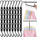 HOUSE DAY 10 Pack Space Saving Hangers, Black, Premium Smart Hanger