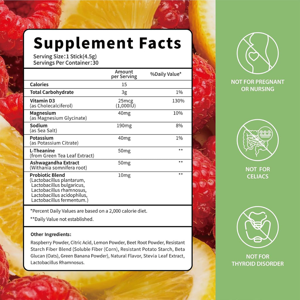UltraGut GLP-1 Booster Fiber Mix Drink, Raspberry Lemonade, 30 Servings
