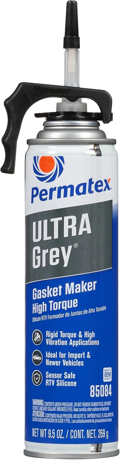 Permatex 82194 Ultra Grey Rigid High-Torque RTV Silicone Gasket Maker, 3.0 oz.