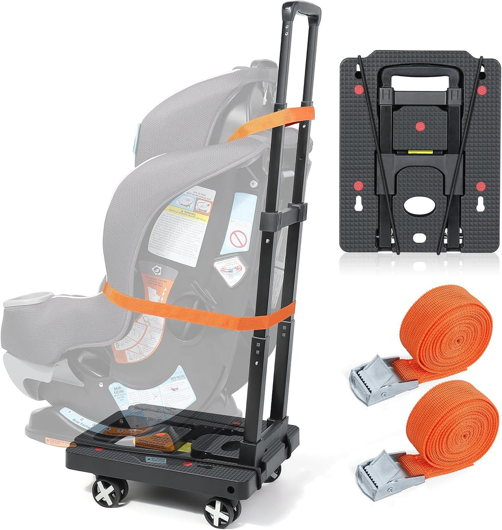 Orzbow Car Seat Dolly for Airport, Folding Car Seat Roller Cart, Black