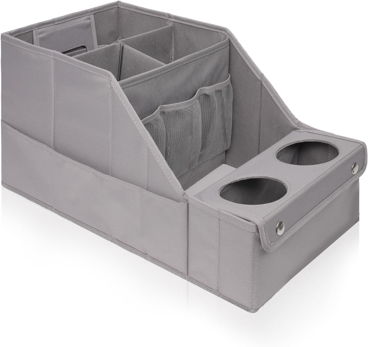 MULISOFT Car Backseat Organizer with 11 Compartments & 2 Cup Holders, Black