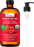 Yoken Organic Rosehip Seed Oil for Face, Skin & Hair, Cold Pressed, 2 fl oz