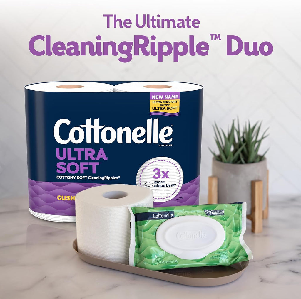 Cottonelle Ultra Soft Toilet Paper, 24 Family Mega Rolls=108 Regular Rolls