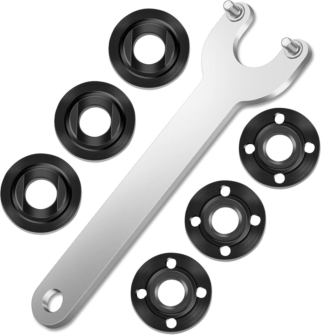 7PCS Angle Grinder Nut Wrench Kit, 5/8-11 Flange Metal Lock Nut