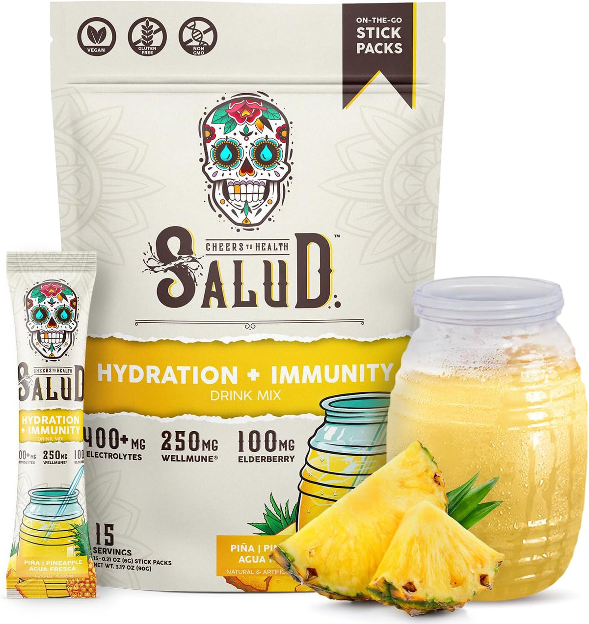 Salud 2-in-1 Hydration + Immunity Drink Mix, Cucumber Lime