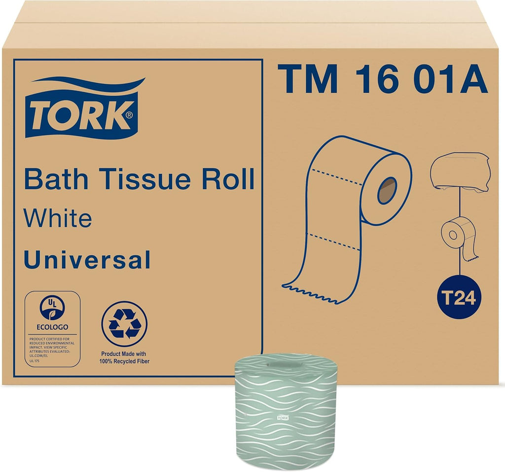 Tork Universal Bath Tissue Roll, 2-Ply, 48 rolls, 500 sheets, TM1601A, White