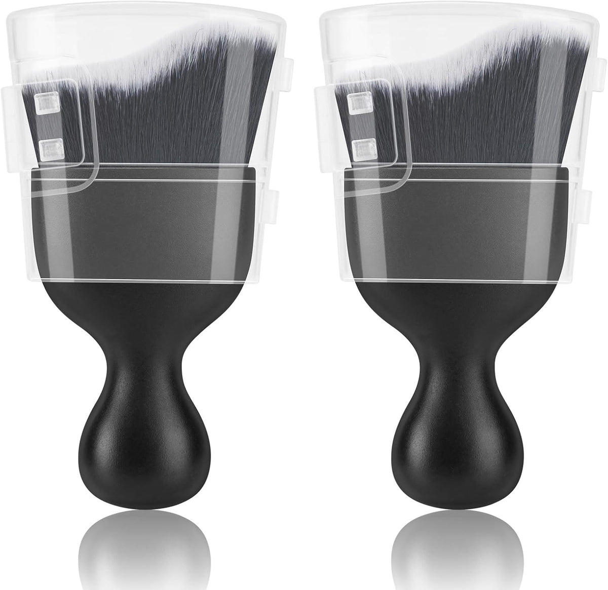 Amrules 2 Pcs Car Interior Detailing Brush Cleaning Tools, Brown