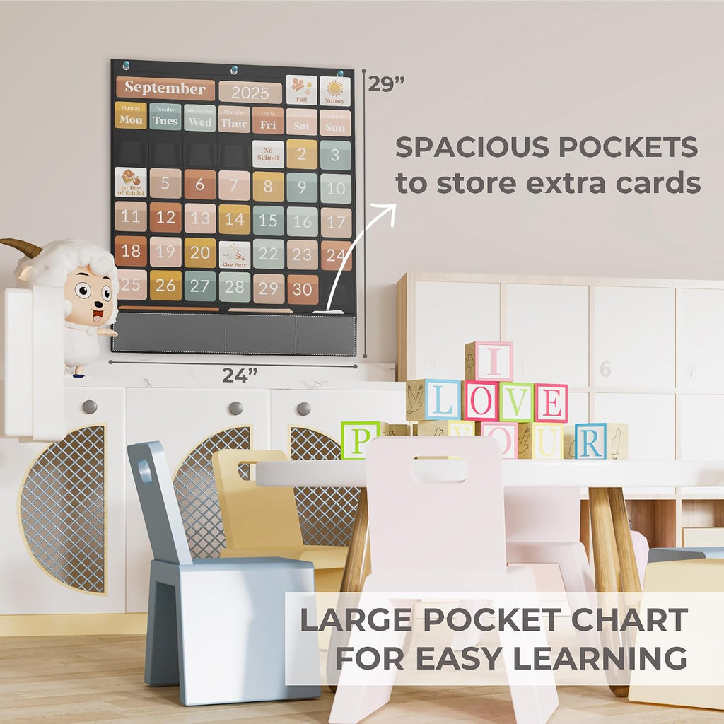 The Ultimate Classroom Calendar Pocket Chart for Kids - Educational Cards