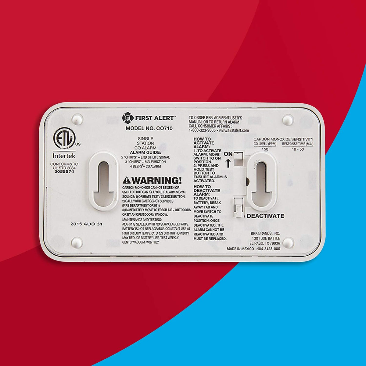 First Alert 10-Year Battery Carbon Monoxide Alarm with Digital Display