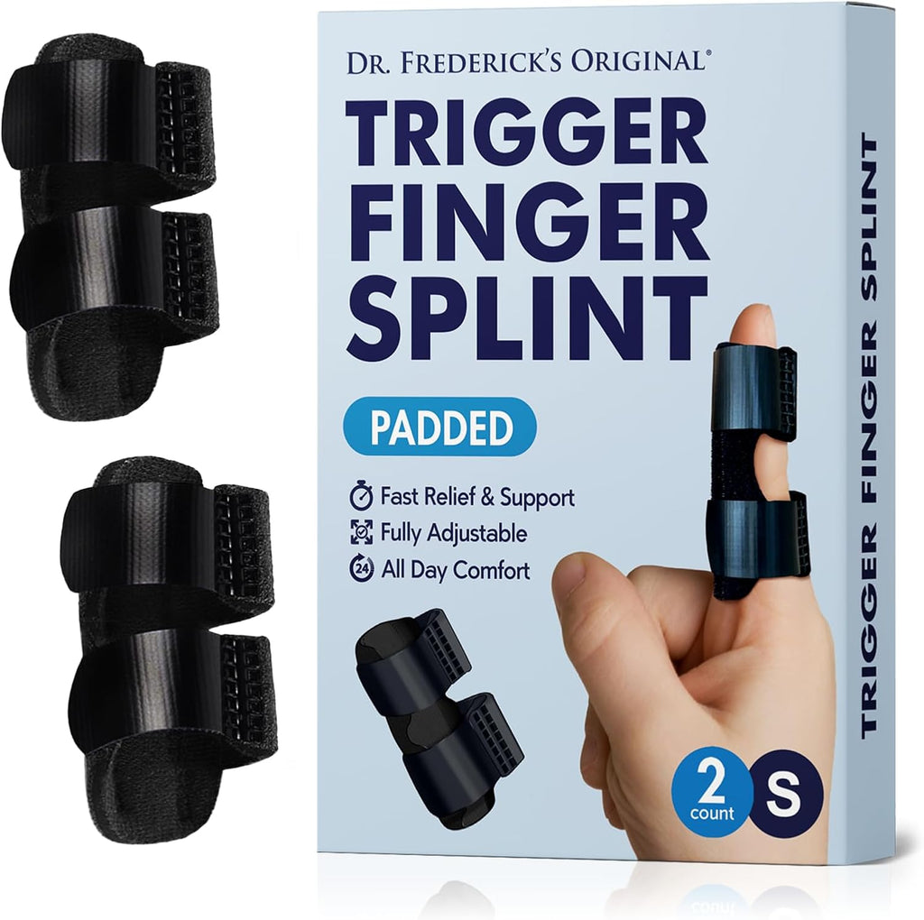 Dr. Frederick's Padded Trigger Finger Splint, Adjustable, Regular Fit, 2 ct