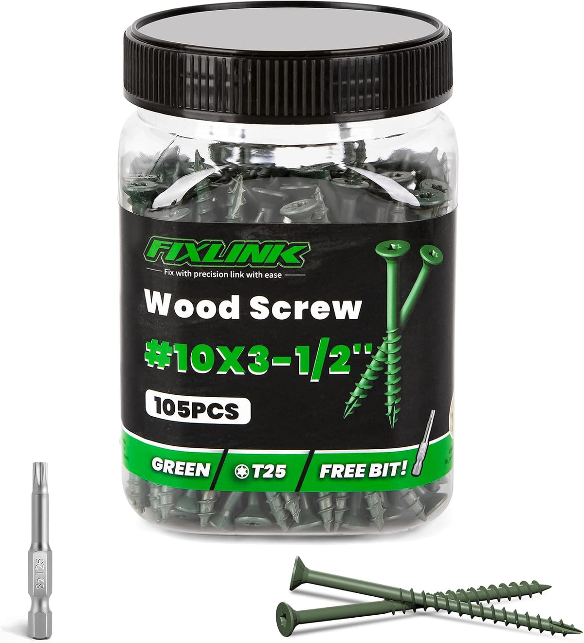 Deck Screws 3 Inch, 310PCS, FIXLINK #10 x 3 Wood Screws, Tan