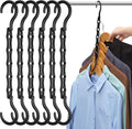 AMKUFO 6 Pack-Closet-Organizers-and-Storage, Space-Saving-Hangers Black