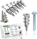 50Pcs Metal Self Drilling Drywall Anchors Heavy Duty with Screws Kit