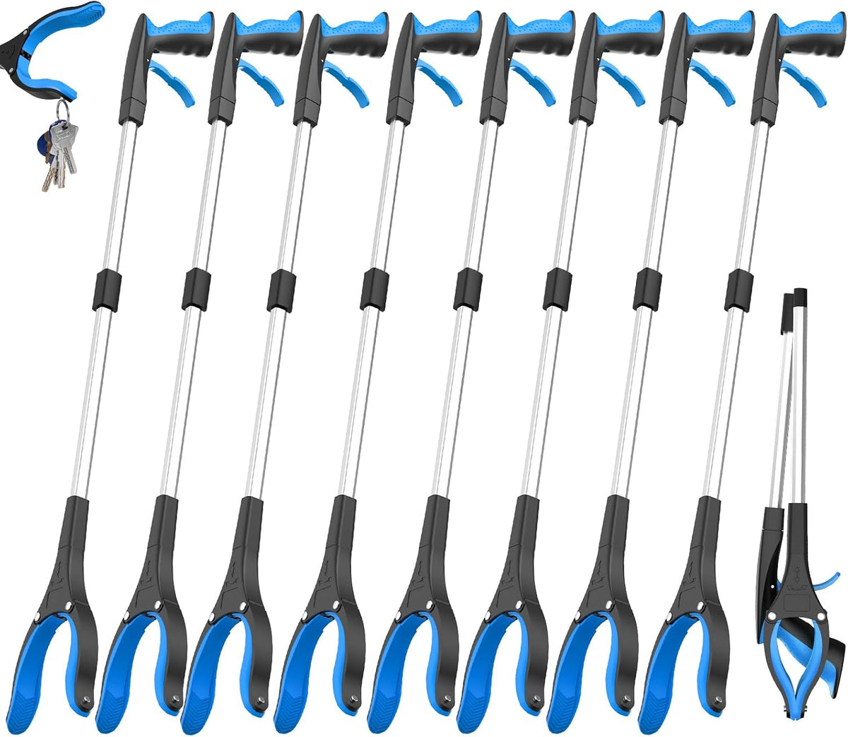 4 Pack 32 Inch Grabber Reacher Tool, Heavy Duty Trash Grabber Tool
