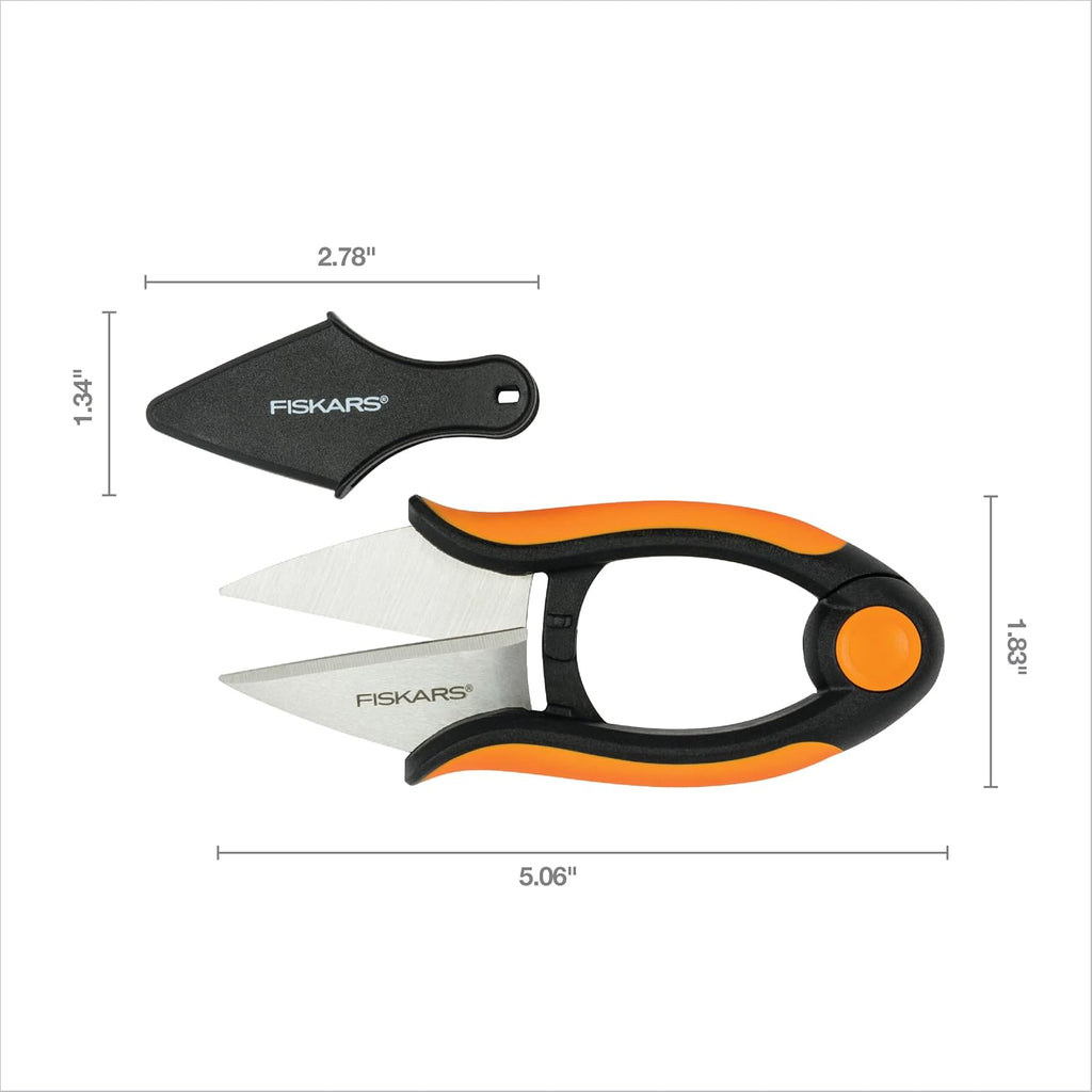 Fiskars 5" Herb Scissors, Garden Snips with Sheath and SoftGrip Handle