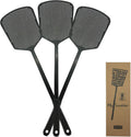 MUTOOZ Fly Swatter Multi-pacl Manual, Flexible & Heavy Duty Fly Swatters Thick Handle, Black 3 Pack