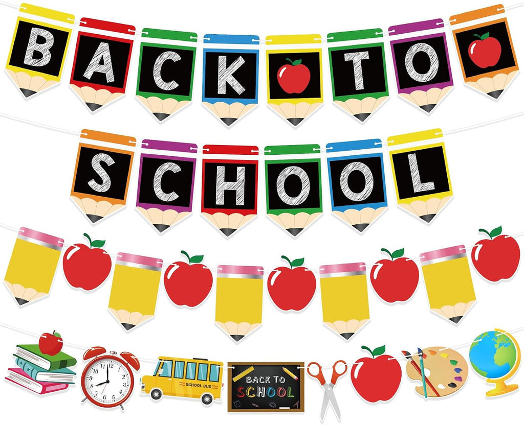 Back to School Decorations Reusable Pre-Assembled Back to School Banner