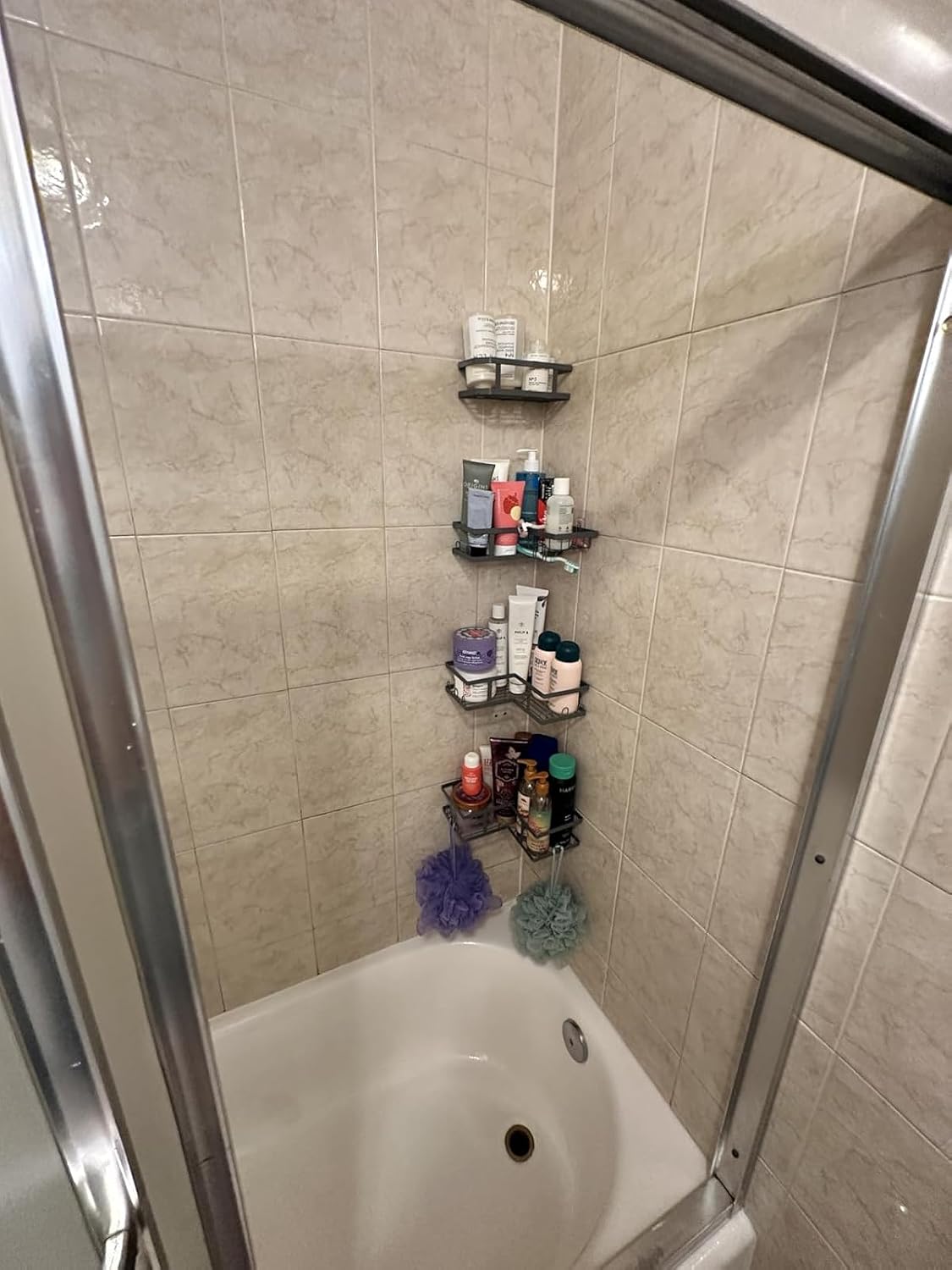 Youvip Shower Caddy Corner No Drilling-Adhesive, Shower Shelves-Rustproof