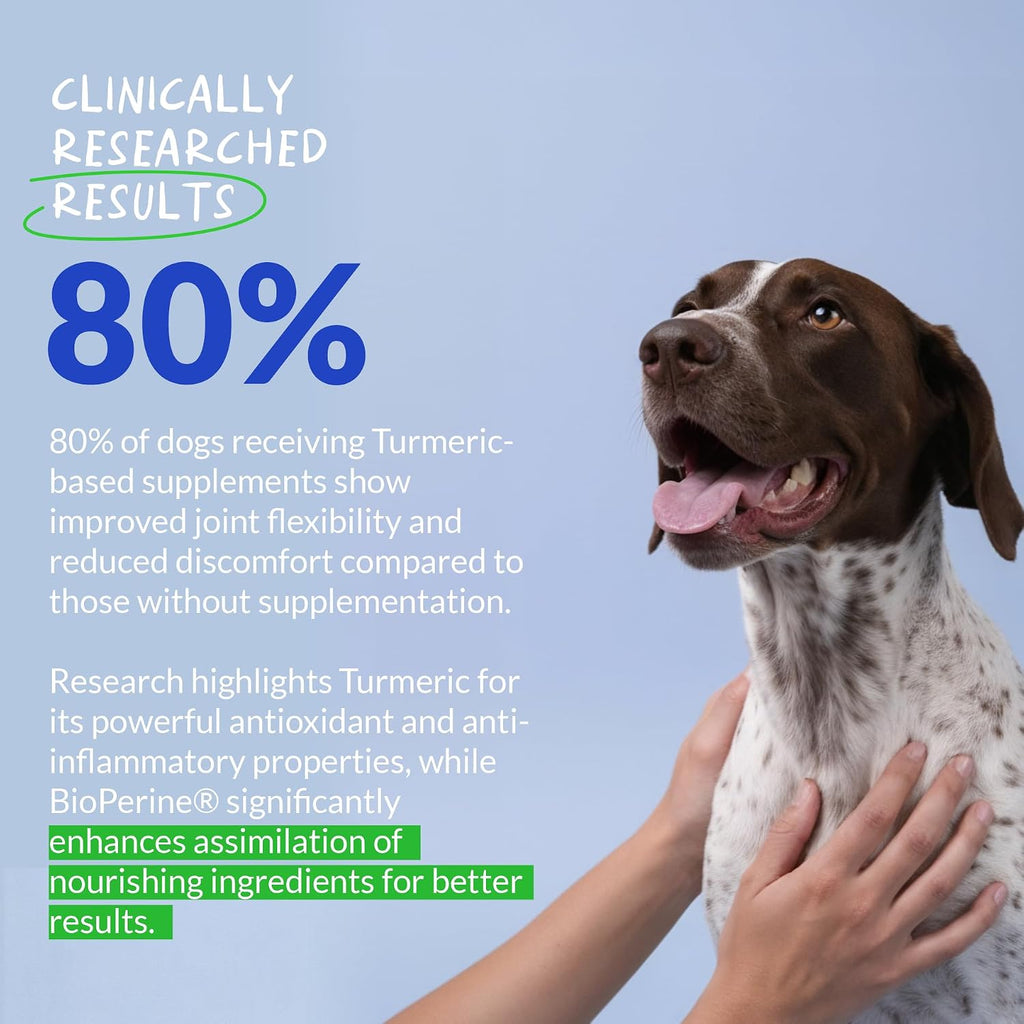 Turmeric for Dogs 120 Tablets - Anti-Inflammatory, Joint & Collagen