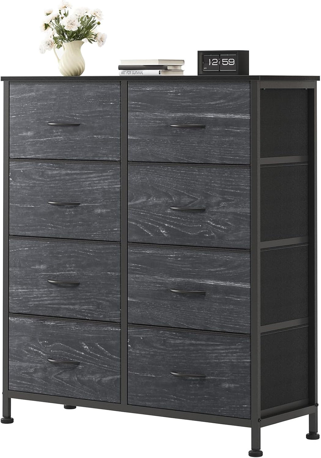 OLIXIS 9 Drawer Black Dresser for Bedroom, Closet Organizer Storage Tower