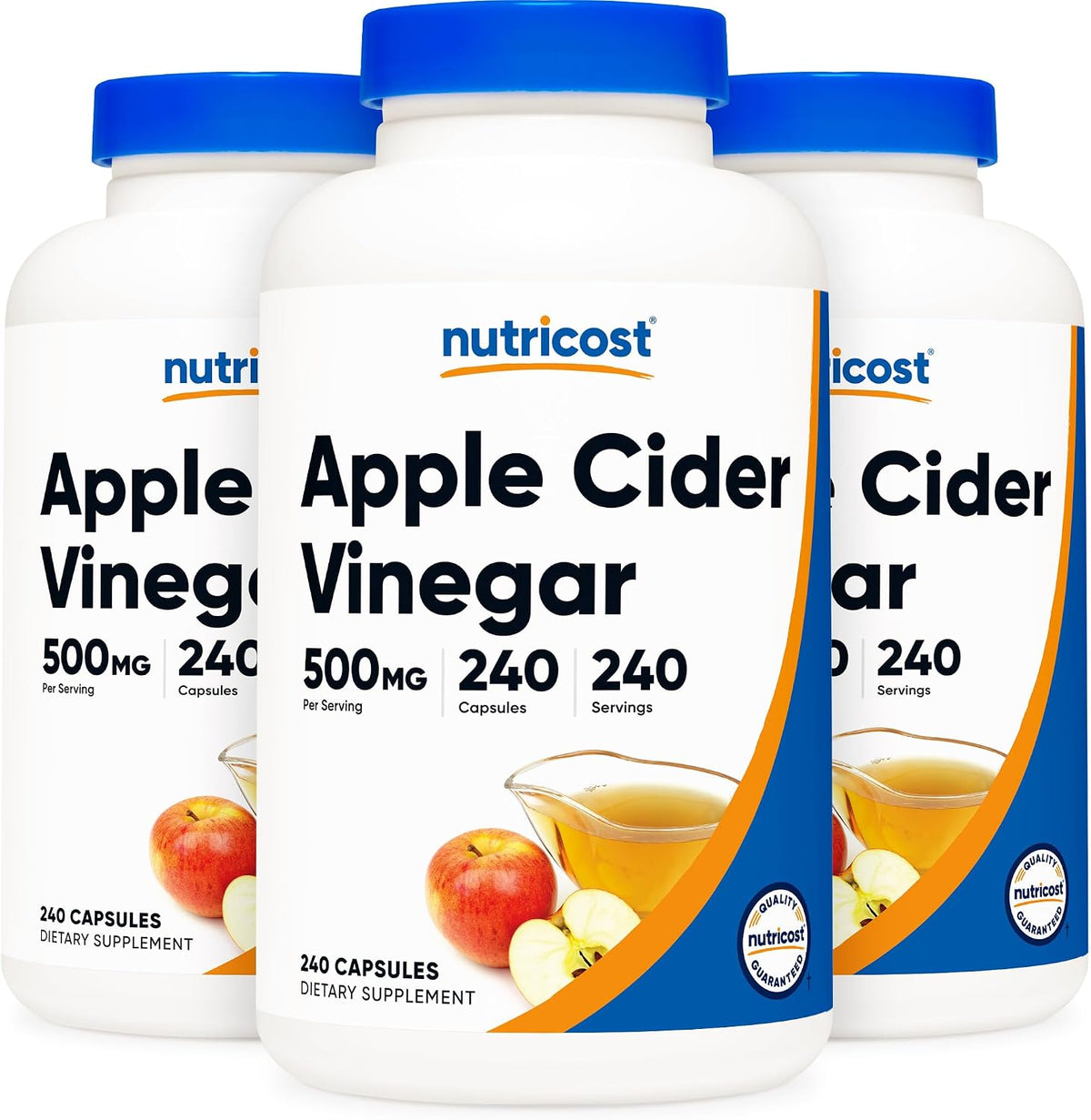 Nutricost Apple Cider Vinegar Capsules 500mg, 240 Vegetarian Capsules