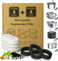 Cat Water Fountain Filter 16Pcs Fit 101oz/3L Stainless Steel Pet Fountain