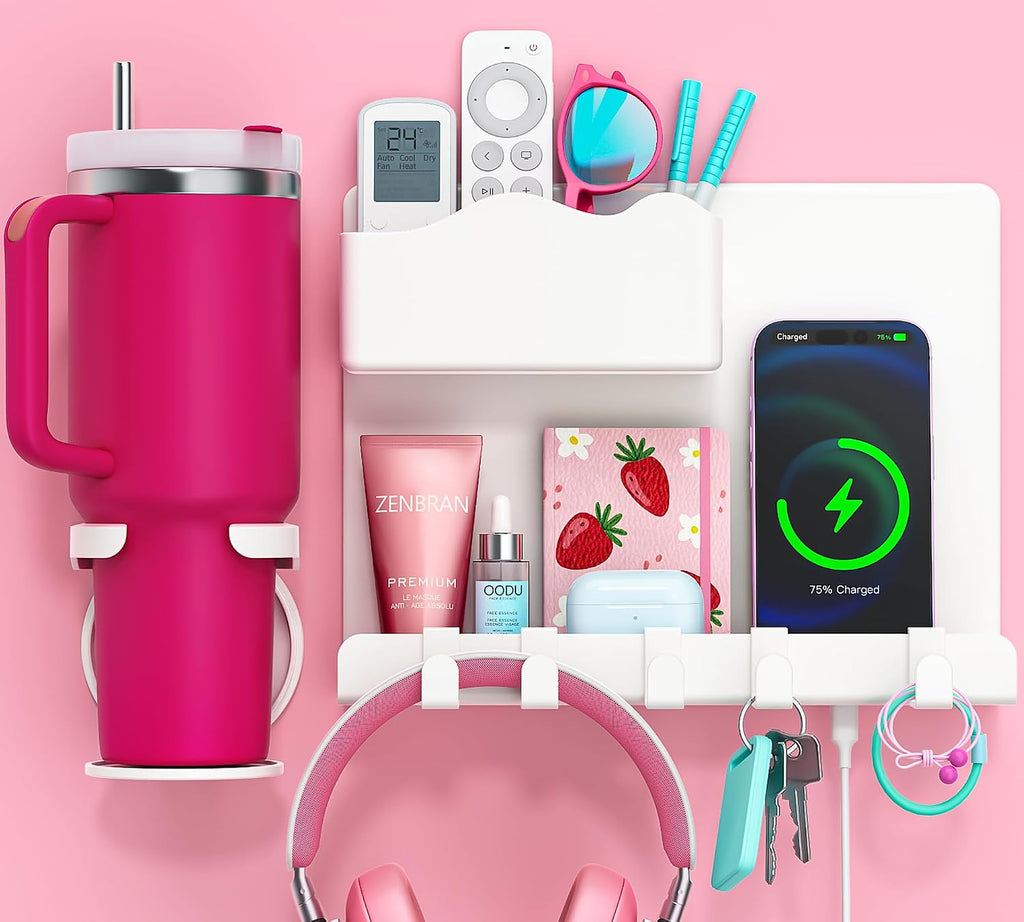 Bedside Wall Shelf for Teen Girls Dorm Room Essentials Bunk Bed Stuff