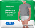 Amazon Basics Incontinence Underwear for Men, Maximum Absorbency, Large 17 pack