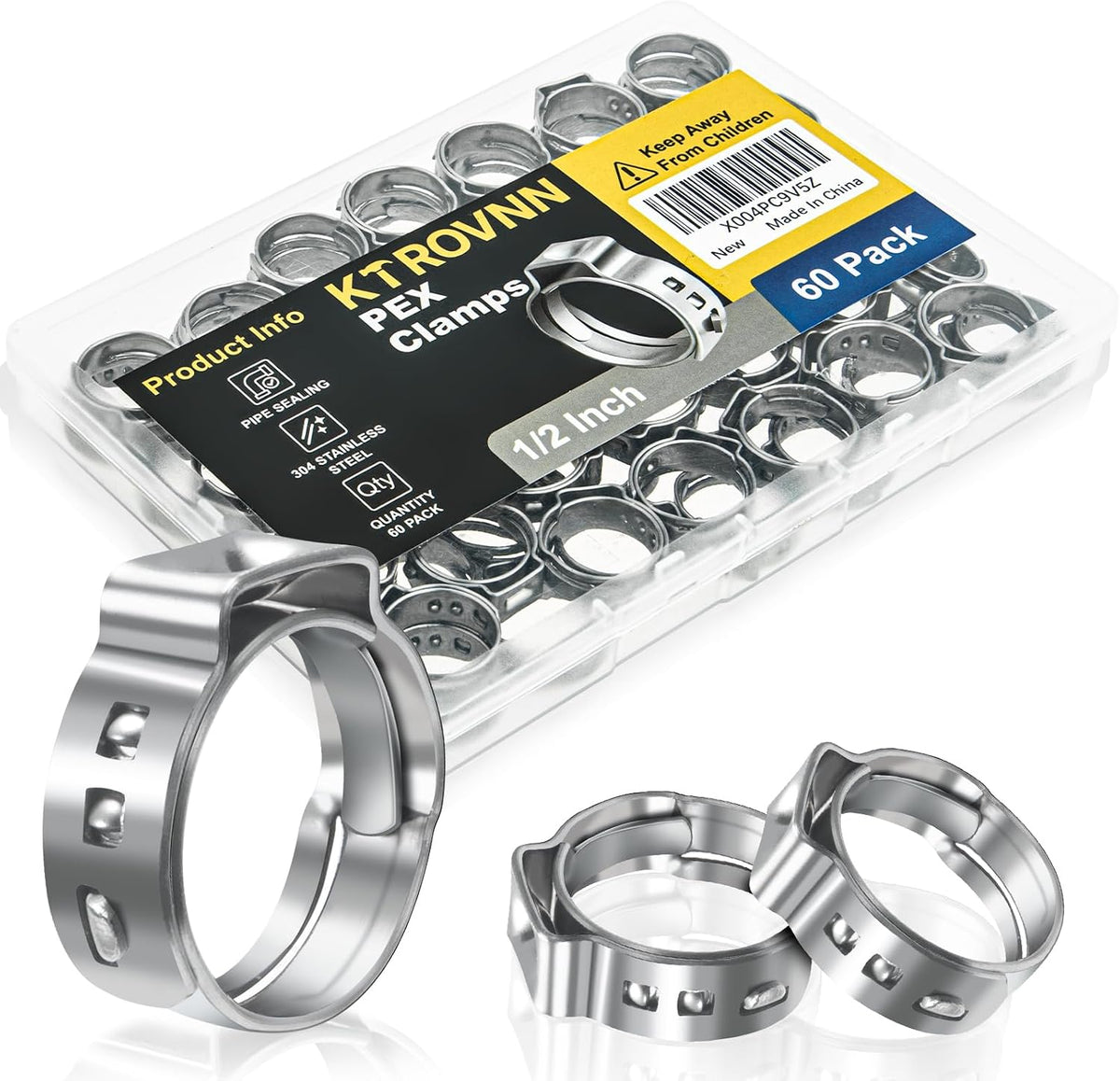 1/2 Inch PEX Crimp Rings 120 Pack for PEX Fittings Plumbing