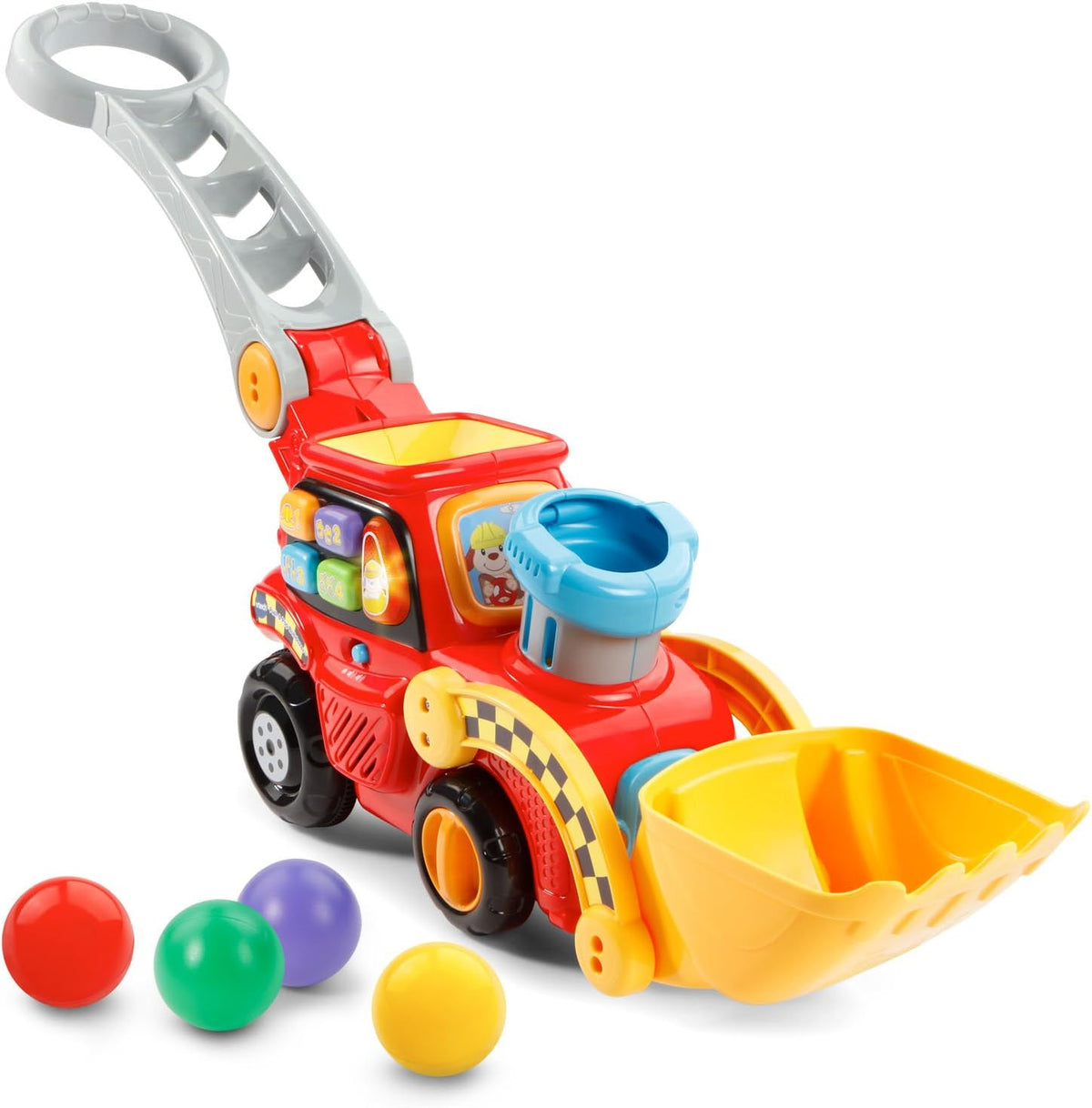 VTech Pop-a-Balls Push and Pop Bulldozer, Yellow