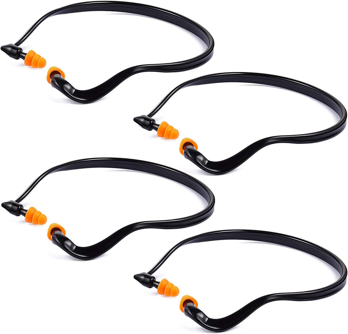 BBTO 4 Pcs Banded Earplugs for Shooting Range Band Ear Plugs, Orange
