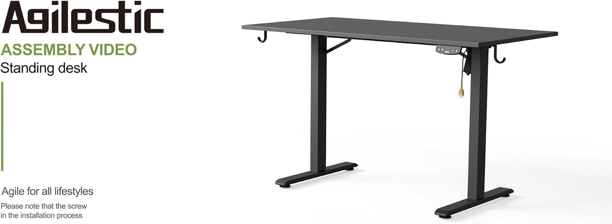 Agilestic 48*24 Inch Height Adjustable Electric Standing Desk, Rustic Brown