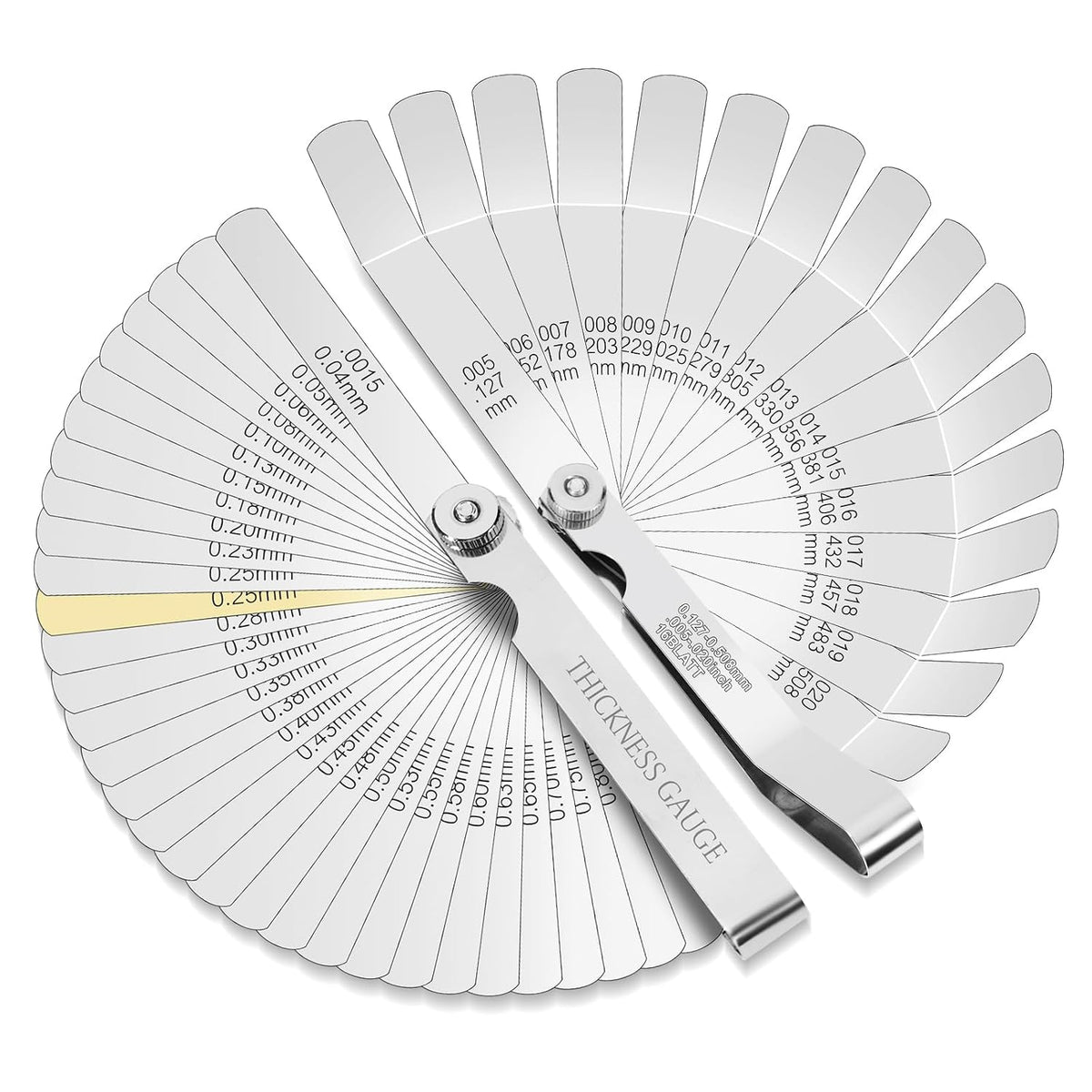 2Pcs Feeler Gauge Set,Premium Straight & Angled Feeler Gauges Kit