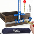 King&Charles Cabinet Hardware Jig&Auto Center Punch&Point Drill Bits