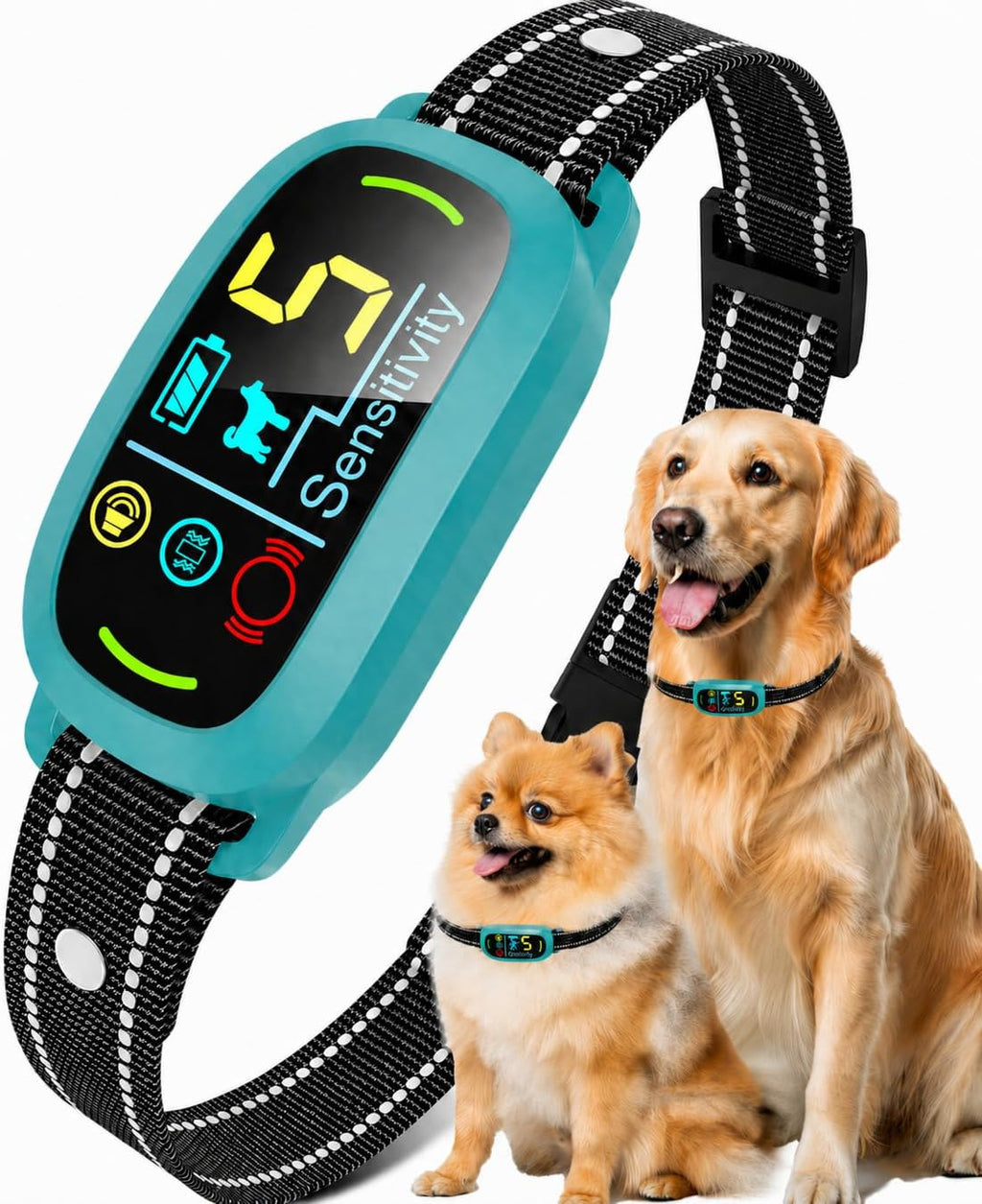 Bark Collar for Small Medium Large Dogs with 5 Training Modes, Black | AI Bark Recognition, Effective Anti Barking Device with 5 Sensitivity Levels, Rechargeable IP67 Waterproof Anti Bark Collar