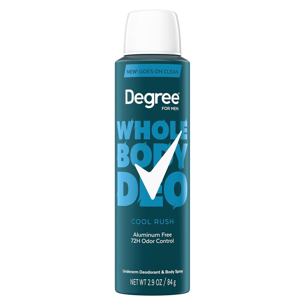 Degree Men Whole Body Deodorant Cool Rush Scent 72H Odor Protection 2.9 oz