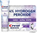 Crest 3D White Brilliance Pro Ultra White Teeth Whitening Toothpaste, 3.8 oz, Anticavity Fluoride Toothpaste, 4% Hydrogen Peroxide, Active Whitening Protection