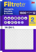 Filtrete 20x30x1 Air Filter, MERV 12, MPR 1500, 2 HVAC Filters