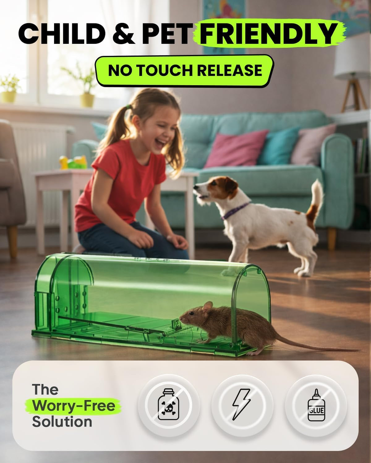Motel Mouse Humane No Kill Mouse Traps Live Catch & Release - 2 Pack