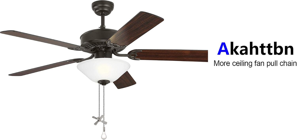 Ceiling Fan Pull Chain Ornaments Extension Chains with Decorative Light Bulb and Cord 13.6 Inches Fan Pull Chain Set For Ceiling Light Lamp Chain (Nickel)