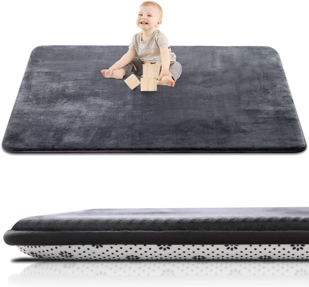 SEPARO Thick Baby Play Mat for Floor,50x50 Playpen Mat,Non-Slip,Grey