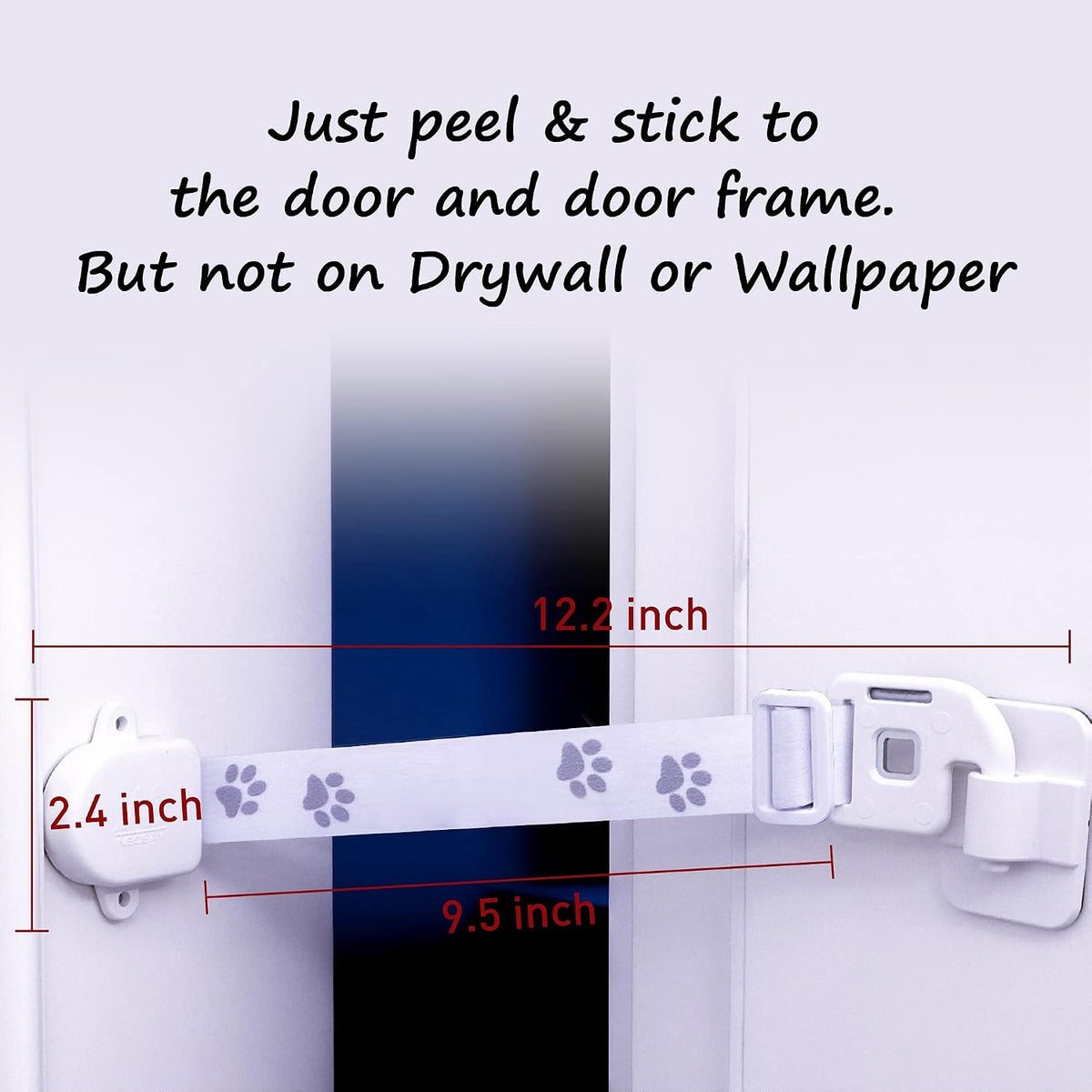 Neobay Adjustable Door Strap and Latch, Keeps Dogs Out of Litter Box