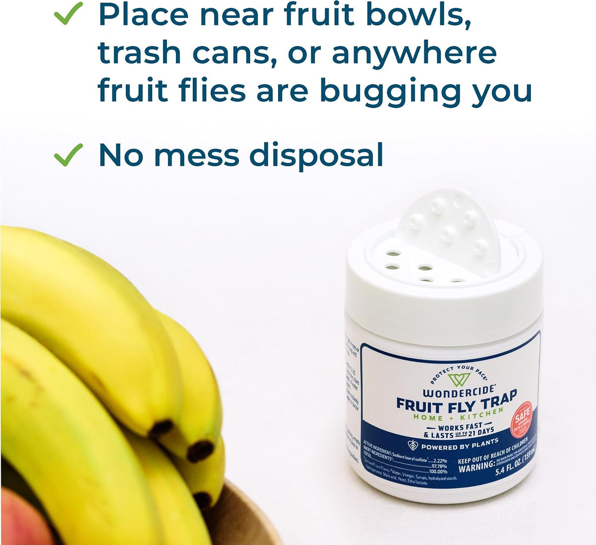 Wondercide - Fruit Fly Traps for Indoors - 5.4 oz, 2 Pack