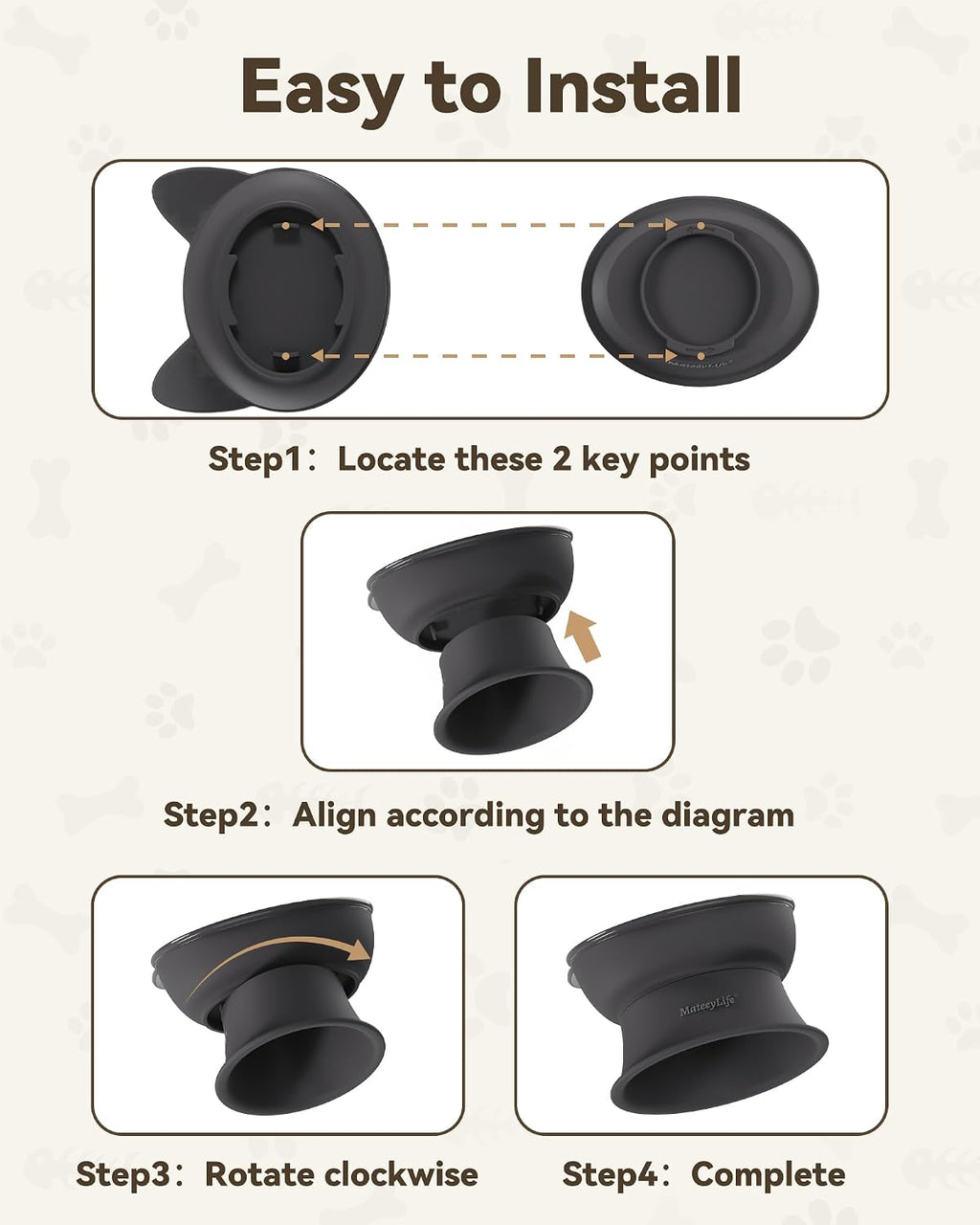 MateeyLife 2 Pack Elevated Cat Food Bowls for Indoor Cats & Kittens