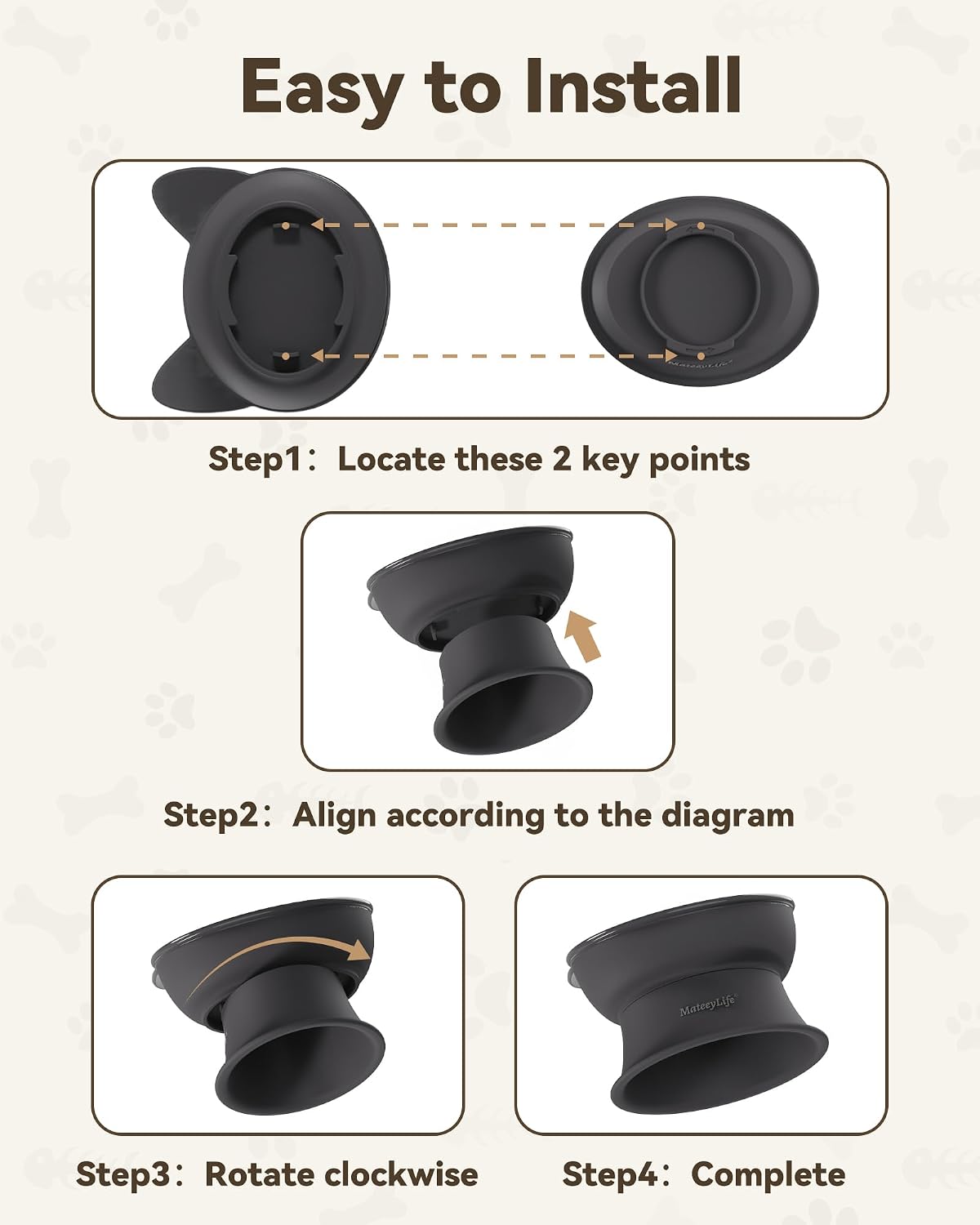 MateeyLife 2 Pack Elevated Cat Food Bowls for Indoor Cats & Kittens