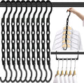 10 Pack Space Saving Hangers Closet Organizer & Storage for Clothes, Black