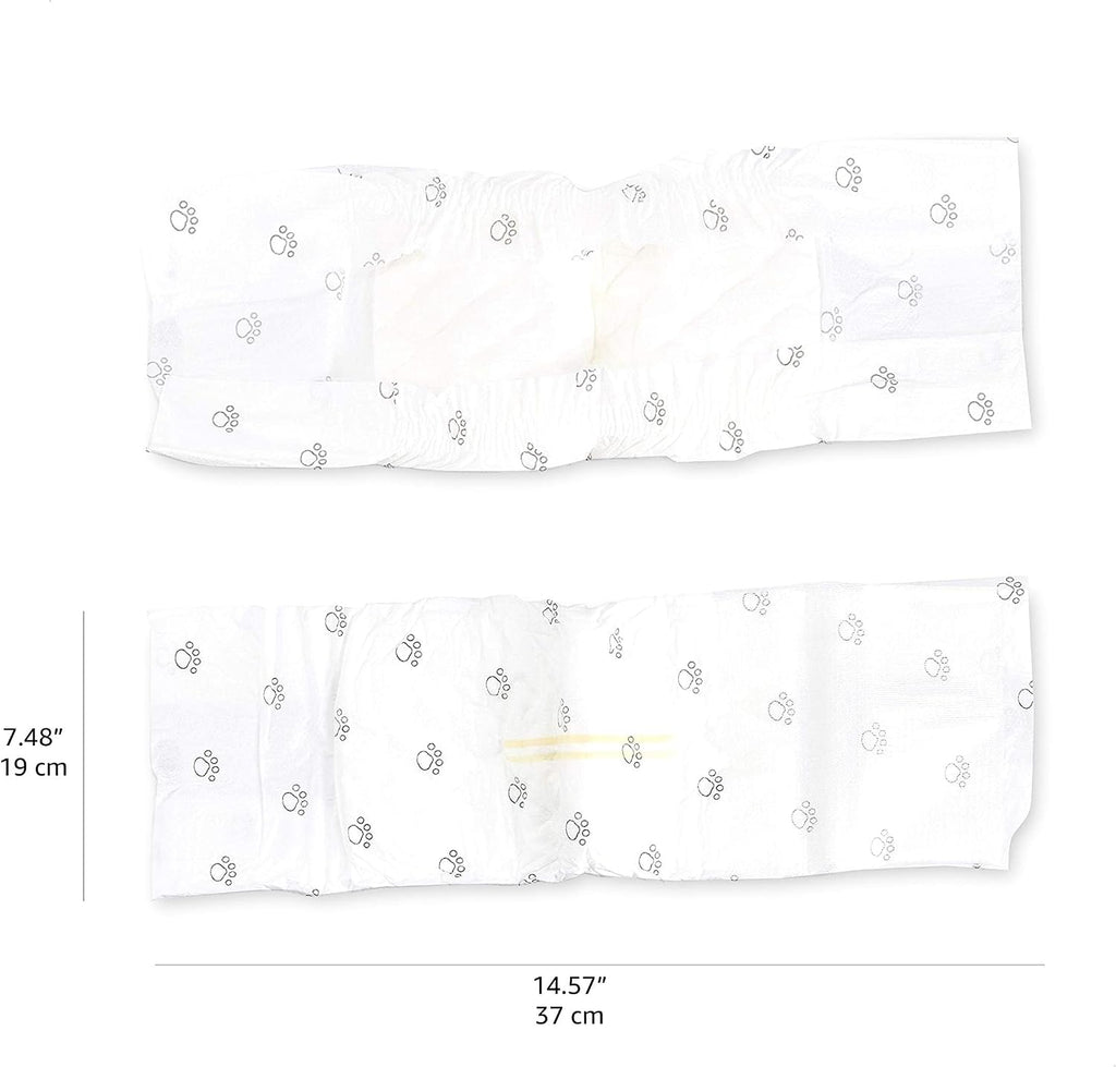 Amazon Basics Super Absorbent Male Dog Diapers, Leak-Proof Disposable Wrap with Wetness Indicator, Secure Fit, Breathable, X-Small, 30 Count