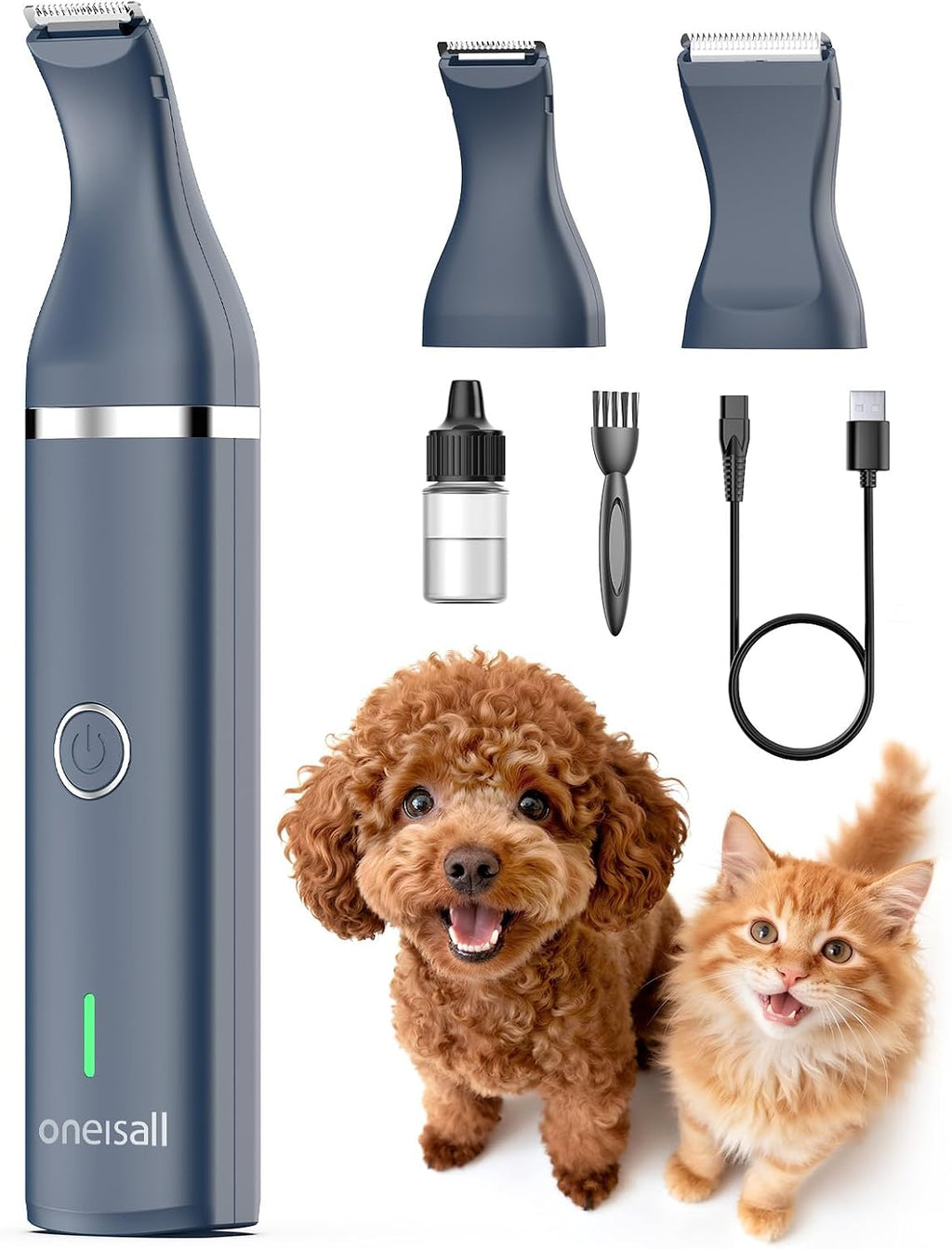 oneisall Dog Paw Trimmer, Small Dog Clippers with Double Blades
