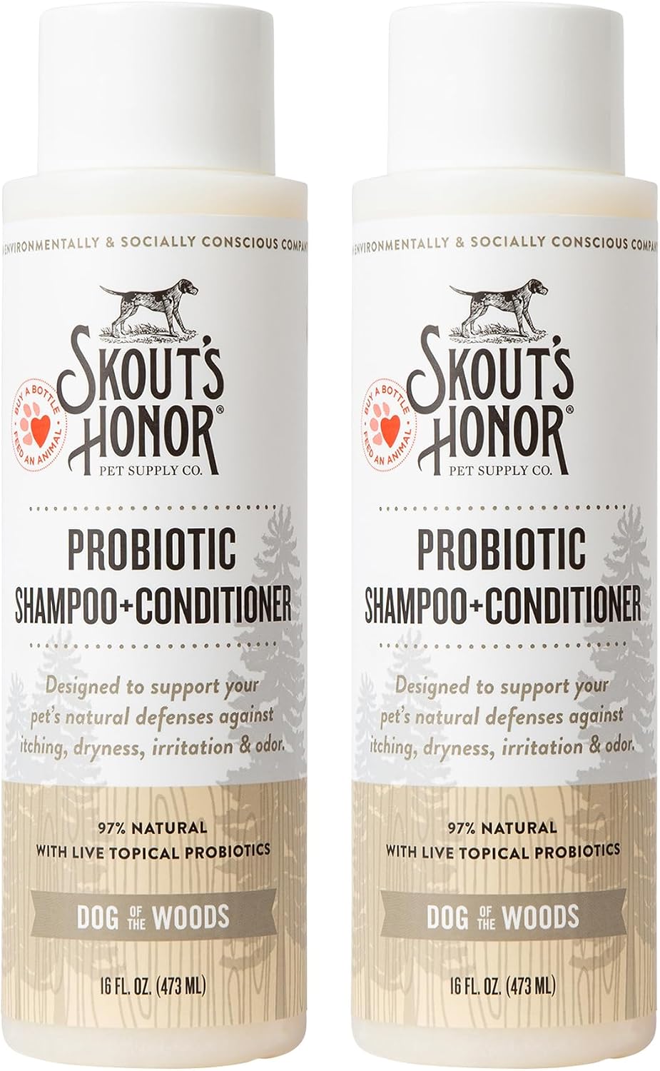 SKOUT'S HONOR Probiotic Dog Shampoo and Conditioner - DOTW, 16 oz